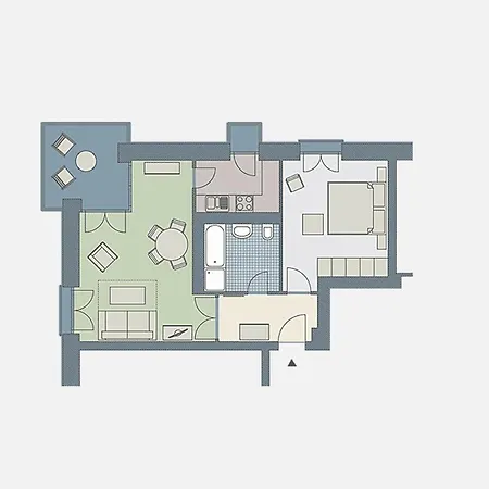 Kaiservillen - Mit 1 Schlafzimmer Und Balkon D124 Appartamento *